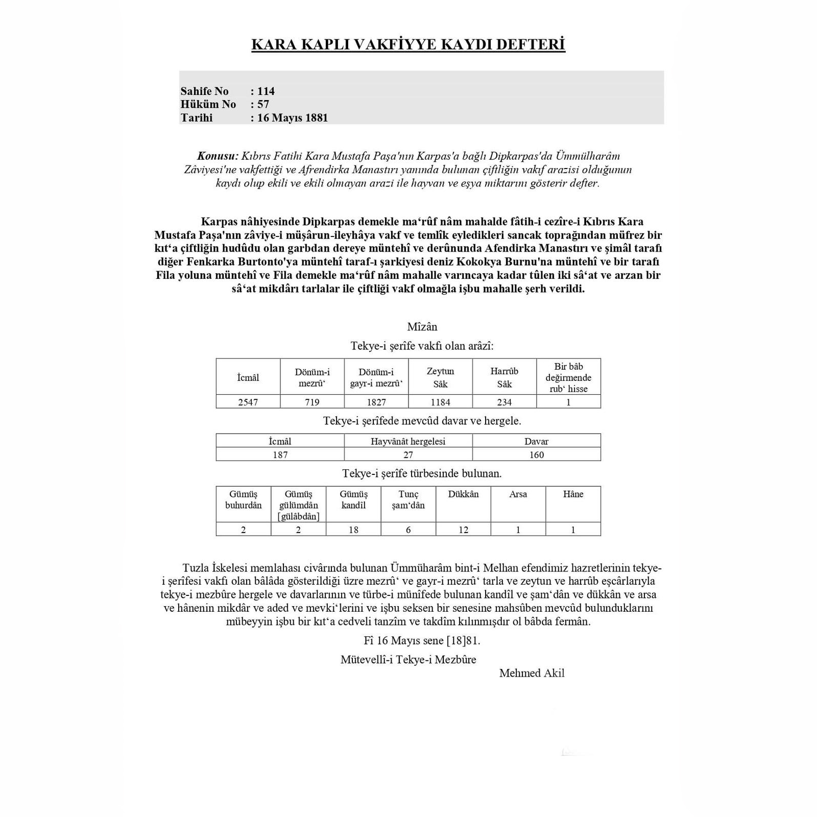 Evkaf’tan Rum Basınında Yer Alan Afendrika (Efendi) Çiftliği’ne El Koyulduğu İddiasına Yanıt