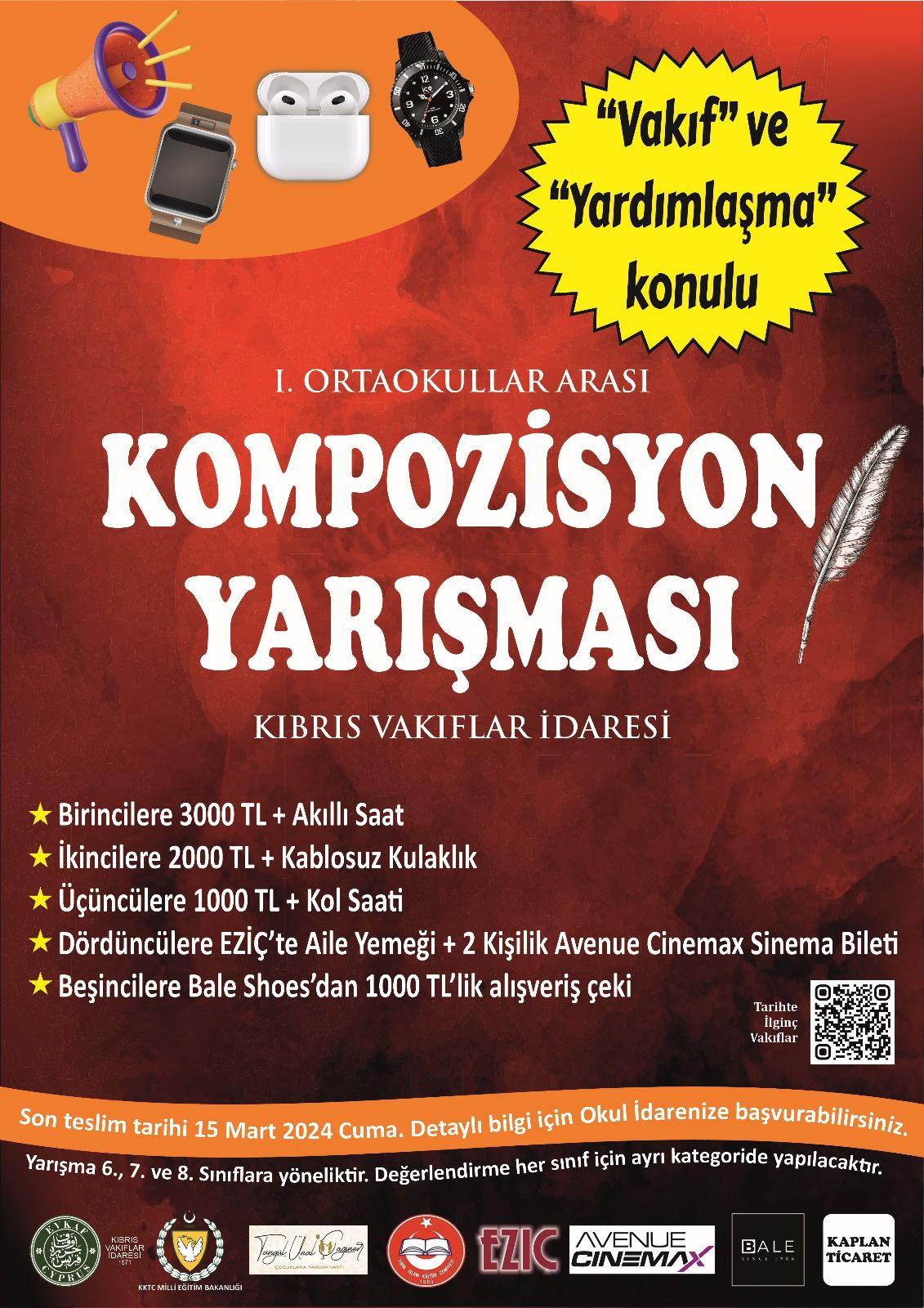 Vakıf ve Yardımlaşma Konulu 1. Ortaokullar Arası Kompozisyon Yarışması Başlıyor!