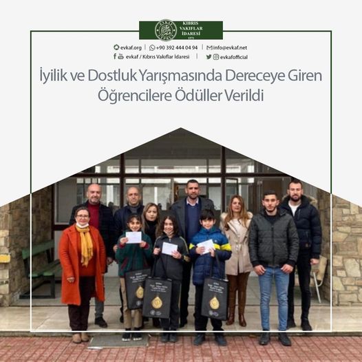 İyilik ve Dostluk Yarışmasında Dereceye Giren Öğrencilere Ödüller Verildi