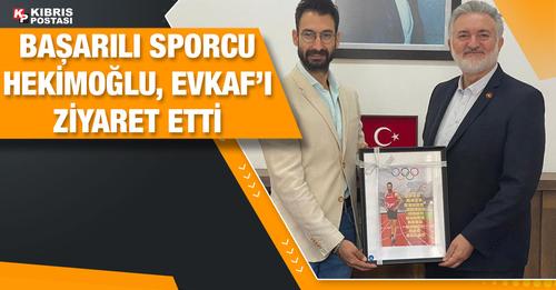 Milli atlet Yiğitcan Hekimoğlu’ndan Evkaf’a teşekkür ziyareti