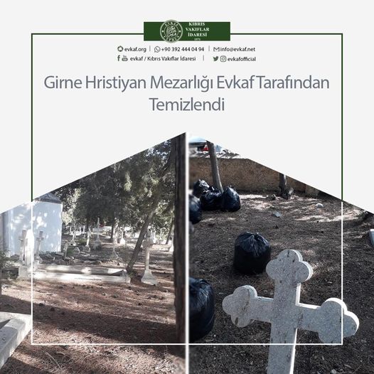 Girne Hristiyan Mezarlığı Evkaf Tarafından Temizlendi.