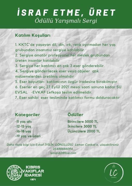 İsraf Etme Üret Yarışması Ertelendi.