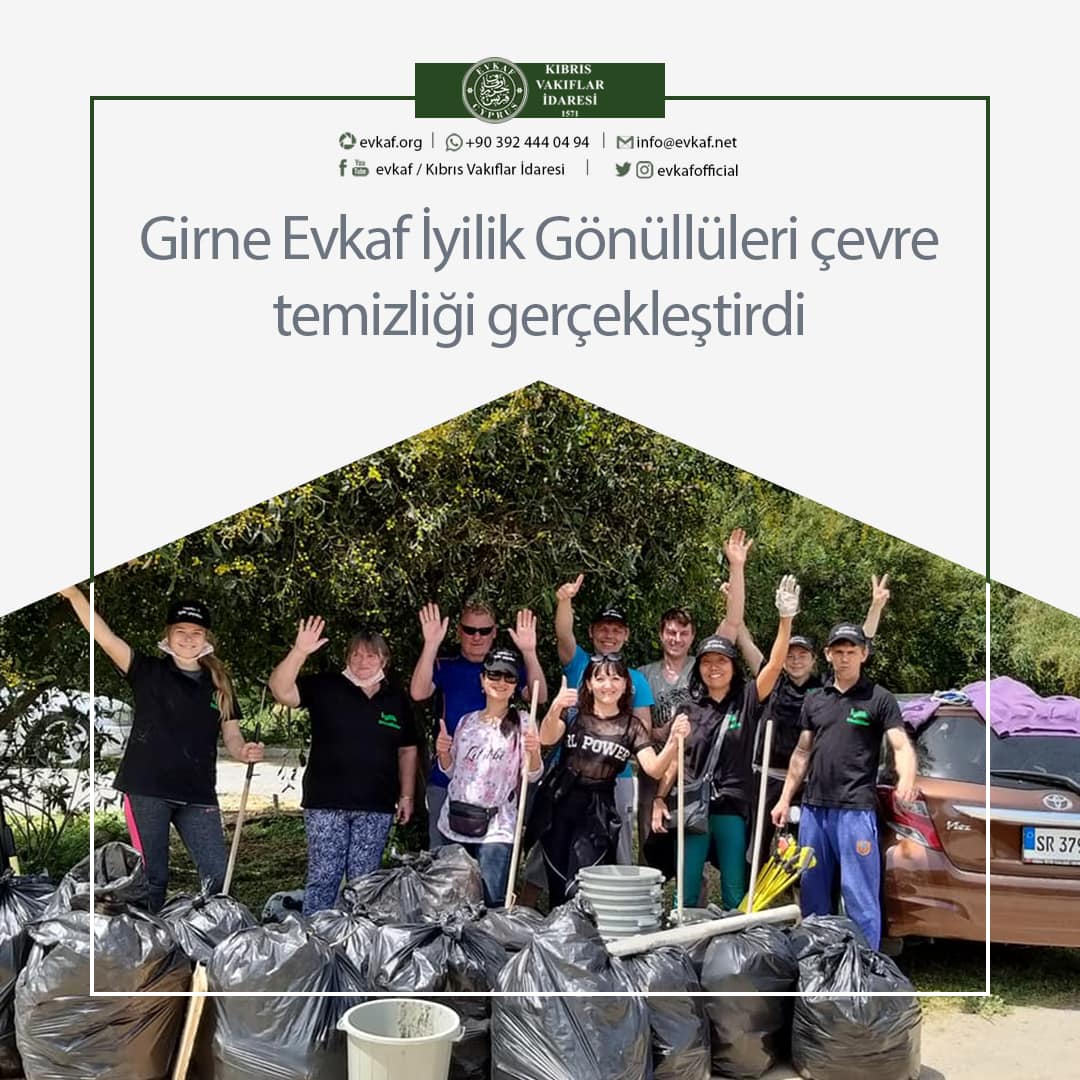 Girne Evkaf İyilik Gönüllüleri çevre temizliği gerçekleştirdi.