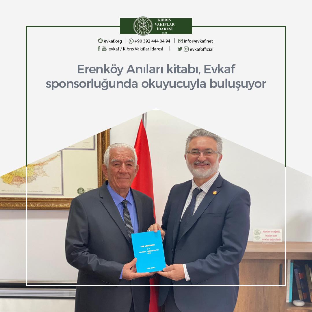 Erenköy Anıları kitabı, Evkaf Sponsorluğunda okuyucuyla buluşuyor.