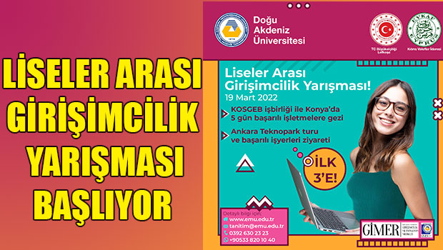 DAÜ Ev Sahipliğinde Liseler Arası Girişimcilik Yarışması Gerçekleşecek.