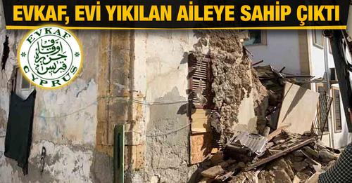 Evkaf, evsiz kalan aileye yardım eli uzattı
