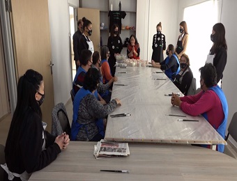 Hearts are touched with the glass painting activity.