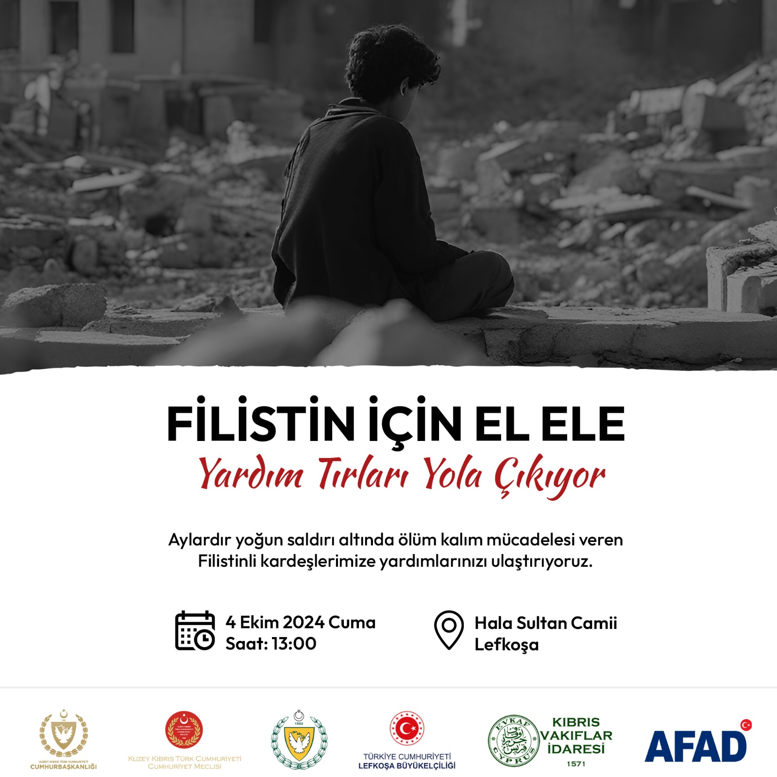 Kuzey Kıbrıs Türk Cumhuriyeti’nden Filistin’e Yardım Eli: Yardım Tırları Yola Çıkıyor
