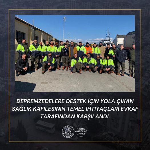 Depremzedelere Destek İçin Yola Çıkan Sağlık Kafilesinin Temel İhtiyaçları Evkaf Tarafından Karşılandı
