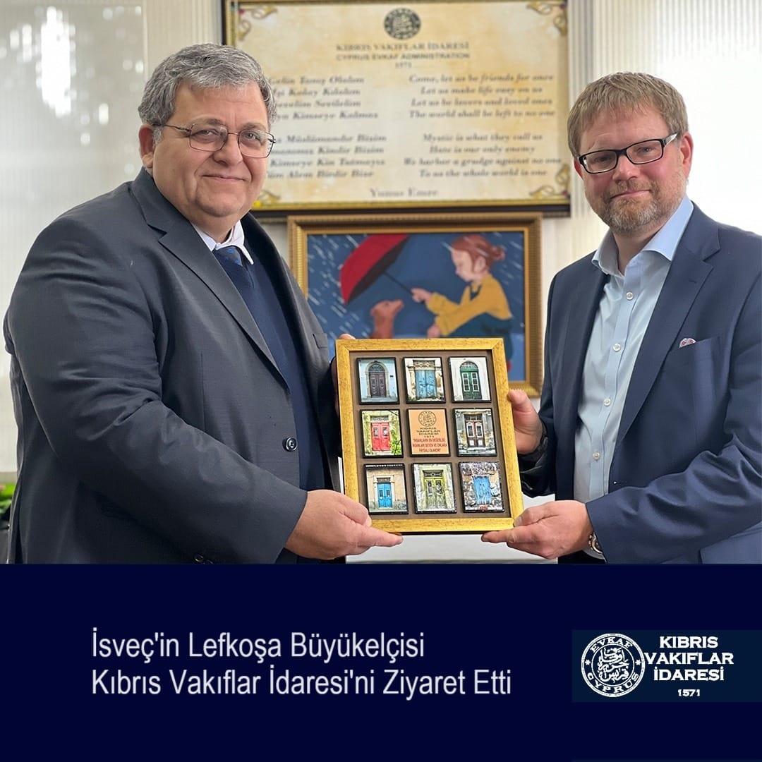 İsveç'in Lefkoşa Büyükelçisi Kıbrıs Vakıflar İdaresi’ni Ziyaret Etti
