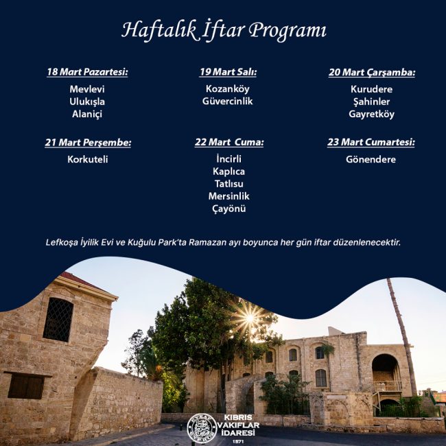 Weekly Iftar Programme (18-24 March 2024)
